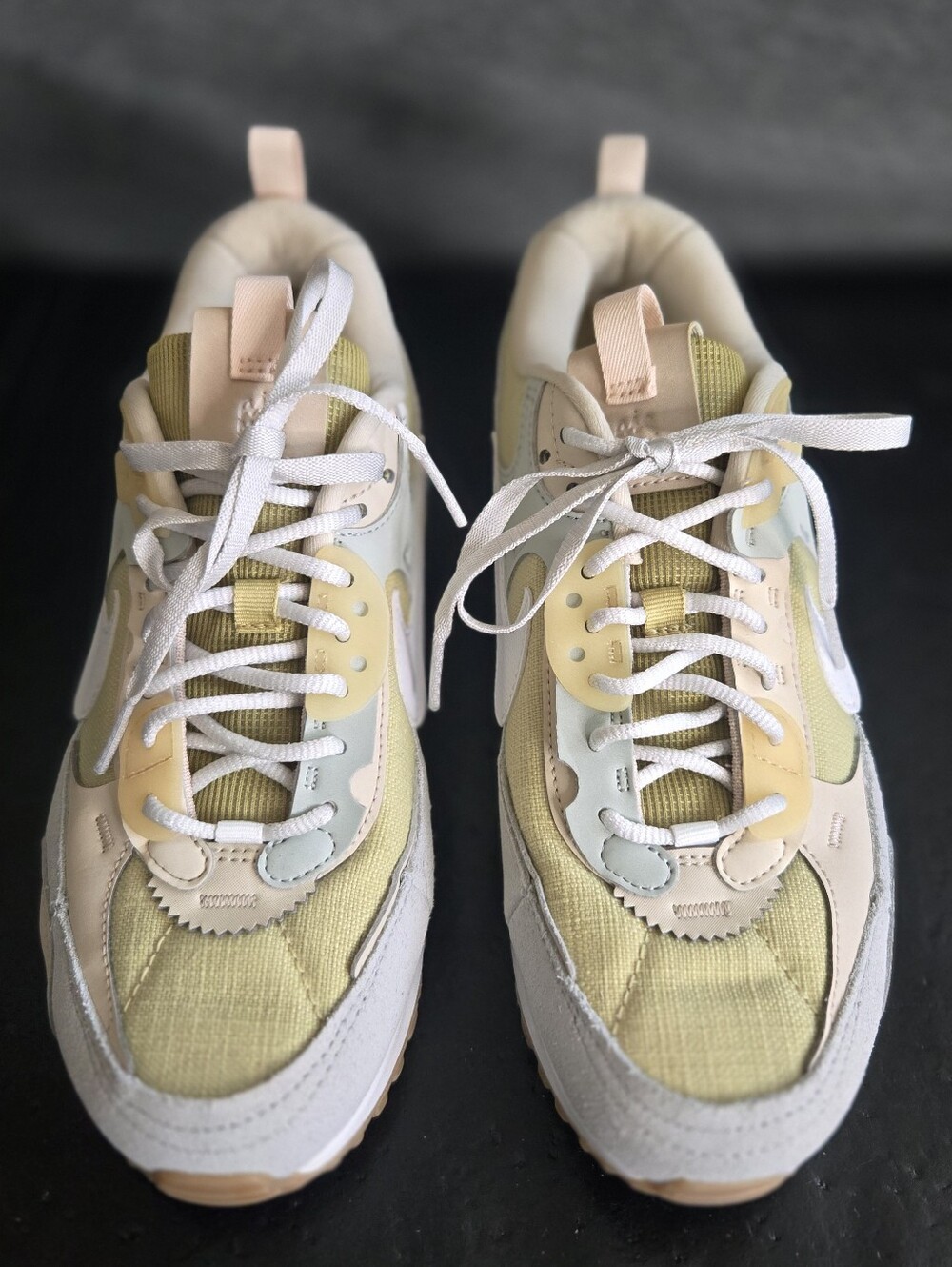 Nike Women's Air Max Sneakers in Yellow, Cream, and White - Picture 2 of 8